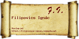 Filipovics Ignác névjegykártya